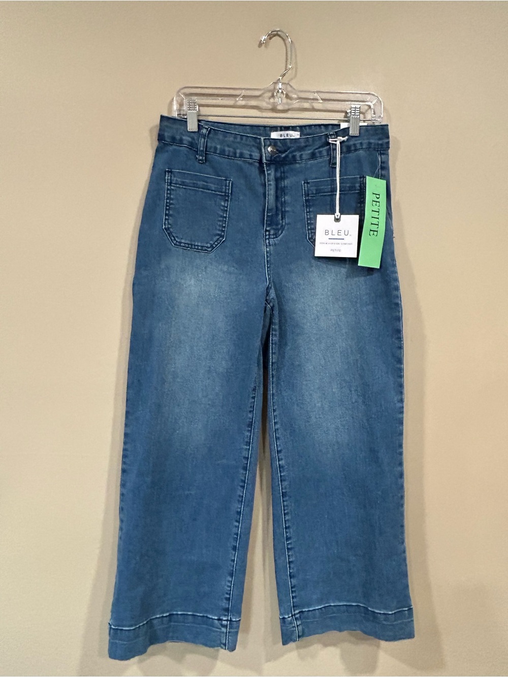 BLEU Women’s Denim Jeans Wide Leg Petite Size 12P NWT